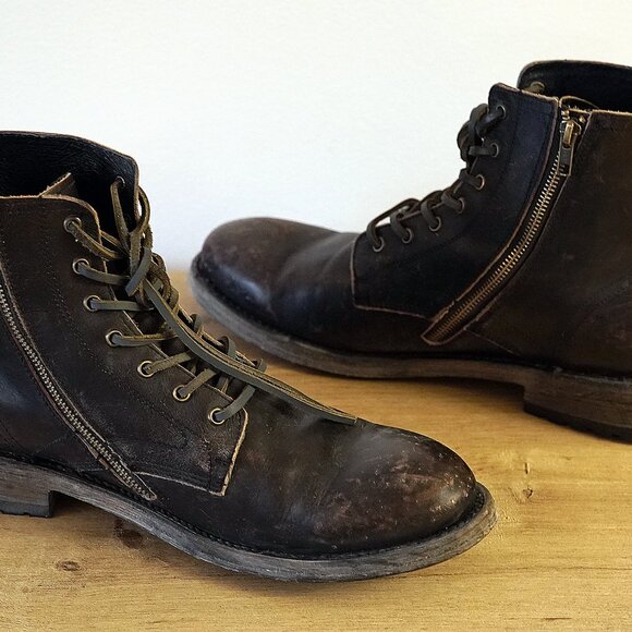 Freebird by Steven PENDLETON Men's Black Distressed Military Boots 12 US - Picture 7 of 16